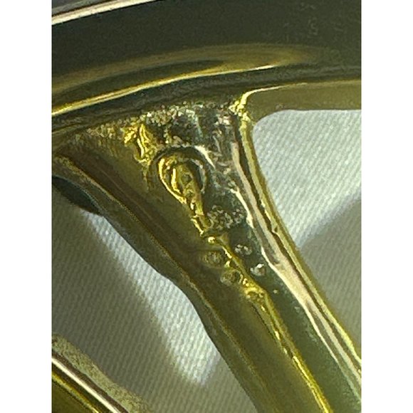 1950 Virginia Metalcrafters Vintage Brass Dogwood Inspired Gold Trivet - Picture 4 of 5